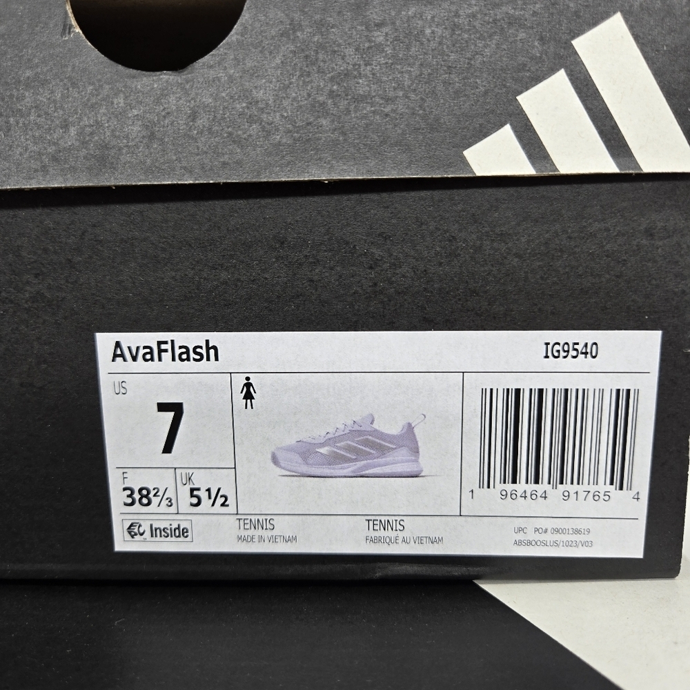 Adidas Women's Tennis Shoes Avaflash Low 'White Silver Metallic' Size 7 - Picture 8 of 8